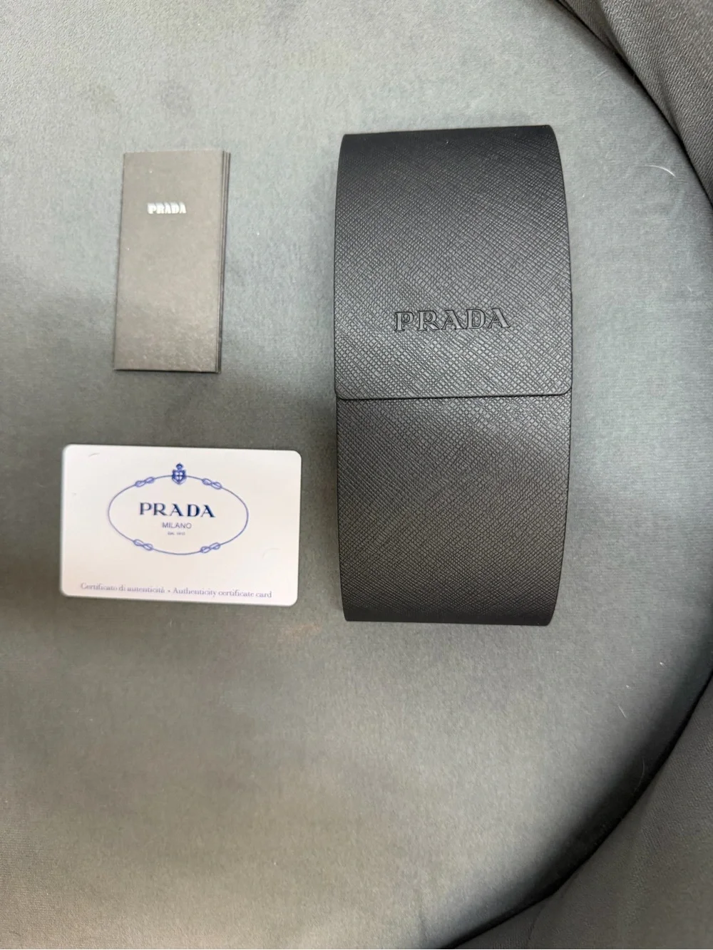 Prada Black Signature Temple Rectangular Sunglasses